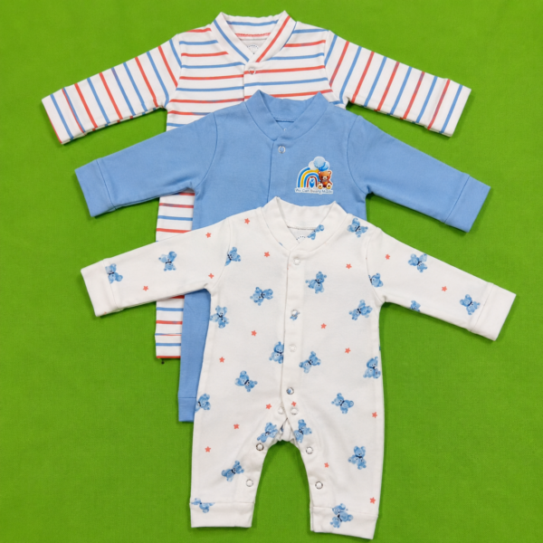 body suits pack of three 3 Thailand Imported Baby Sleeping Suits – Pack of 3
